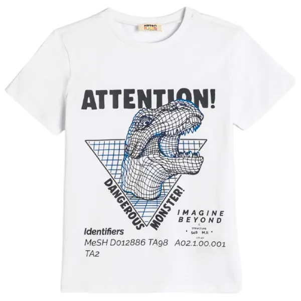 Tricou pentru băieți Koton 4SKB10299TK 122 / White photo 1