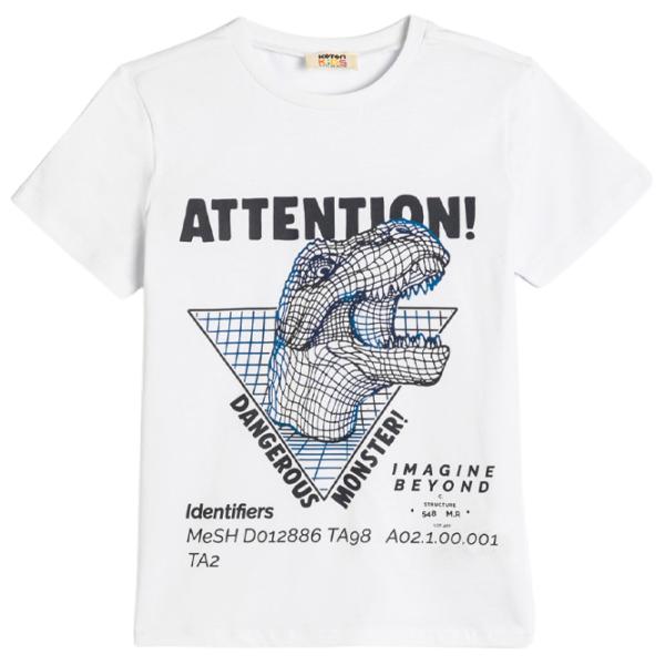 Tricou pentru băieți Koton 4SKB10299TK 122 / White photo 1
