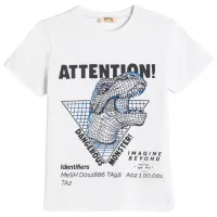 Tricou pentru băieți Koton 4SKB10299TK 122 / White
