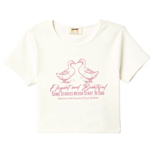 Tricou pentru fete Koton 4SKG10345AK 116 - 122 cm / Beige photo 1 Tricou pentru fete Koton 4SKG10345AK 116 - 122 cm / Beige photo 1