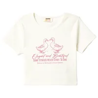 Футболка для девочек Koton 4SKG10345AK 122 - 128 см / Бежевый