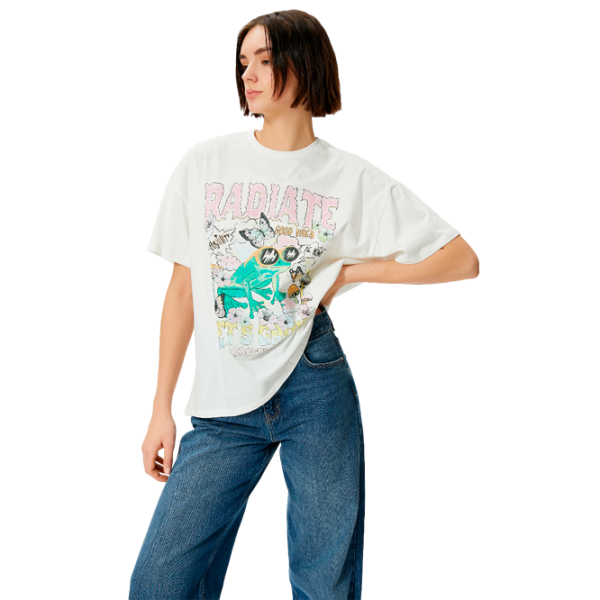 Tricou pentru femei Koton 4SAL10234IK 100% bumbac/ White photo 1