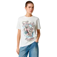 Tricou pentru femei Koton 4SAL10635IK 100% bumbac/ White