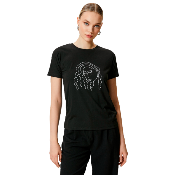 Tricou pentru femei Koton 4SAK50398EK 35% viscoză/ Black photo 1