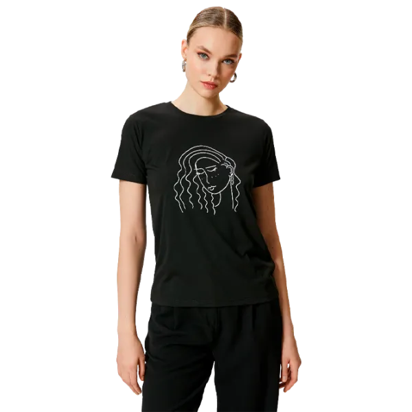 Tricou pentru femei Koton 4SAK50398EK 35% viscoză/ Black photo 1