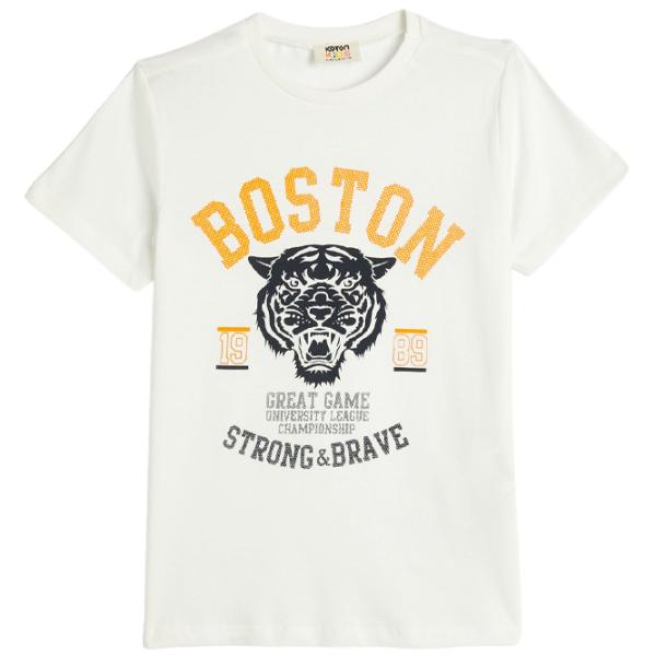 Tricou pentru băieți Koton 4SKB10022TK 110 / White photo 1