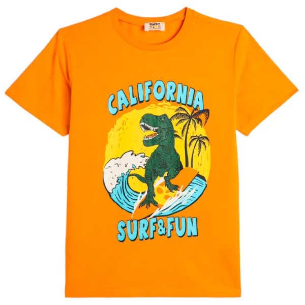 Tricou pentru băieți Koton 4SKB10040TK 128 / Orange photo 1