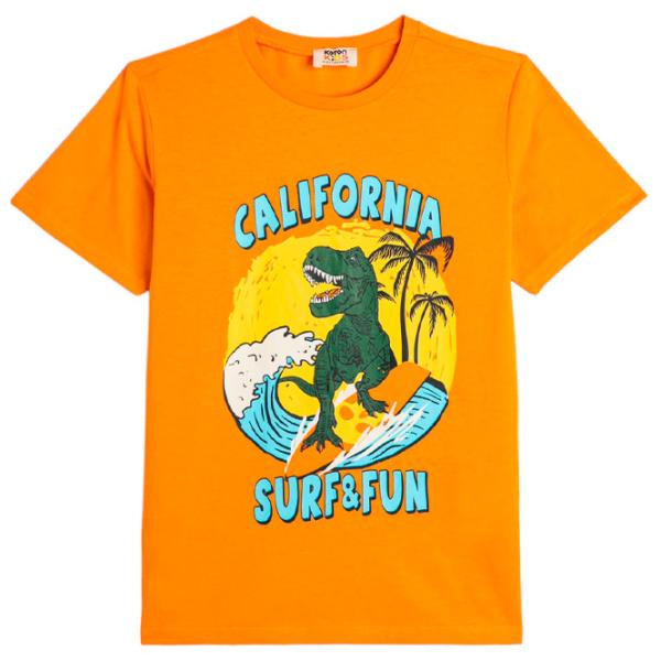 Tricou pentru băieți Koton 4SKB10040TK 128 / Orange photo 1