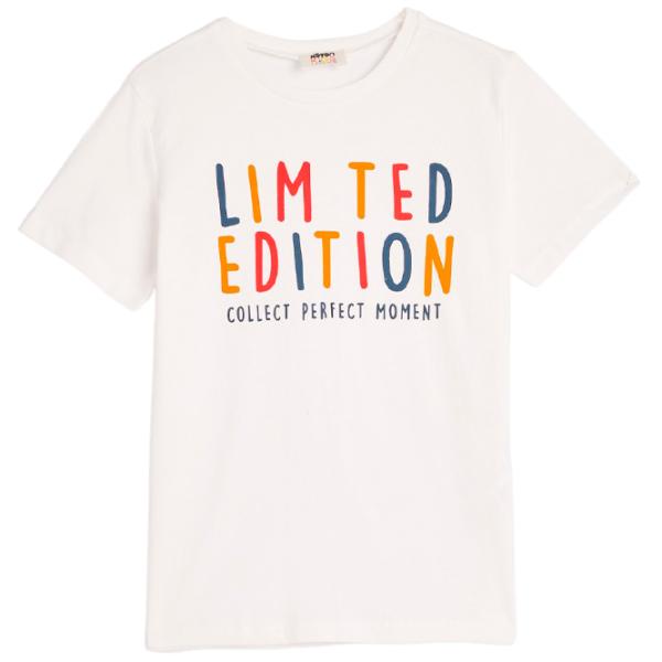 Tricou pentru băieți Koton 4SKB10041TK 152 / Ecru photo 1