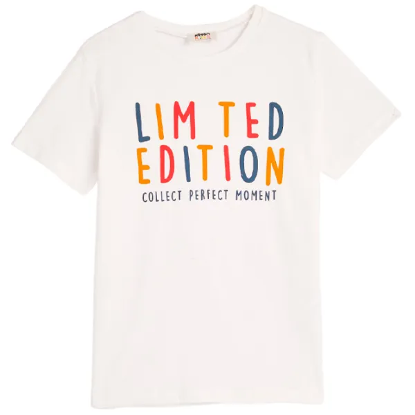 Tricou pentru băieți Koton 4SKB10041TK 116 / Ecru photo 1