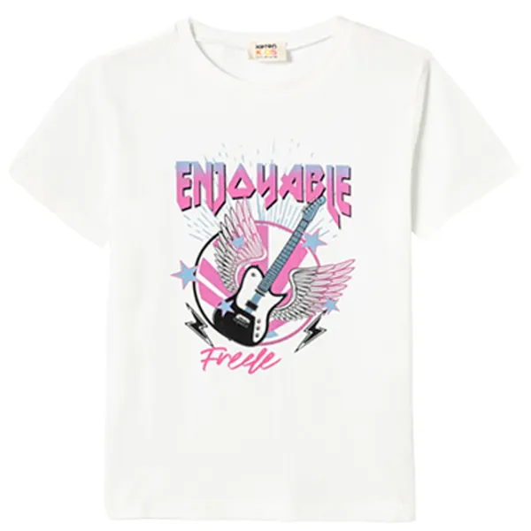 Футболка для девочек Koton 4SKG10425AK 104 - 110 см / Бежевый photo 1