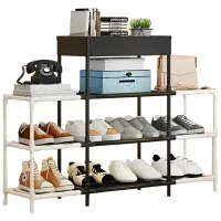 Etajeră pentru încălțăminte Xenos Trio 83 x 66 x 21.5/ Black/ Black-White