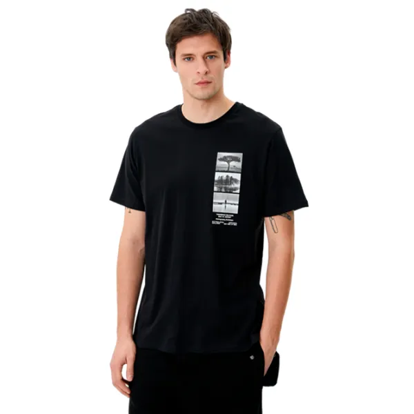 Tricou pentru bărbați Koton 4SAM10020HK 100% bumbac/ Black photo 1