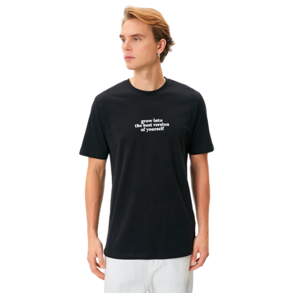 Tricou pentru bărbați Koton 4SAM10041HK 100% bumbac/ Black photo 1