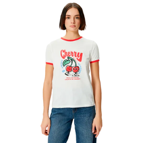 Tricou pentru femei Koton 4SAL10189IK 100% bumbac/ White photo 1