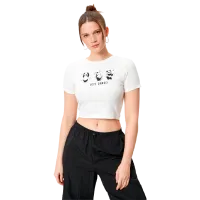 Tricou pentru femei Koton 4SAL10604IK 100% bumbac/ White