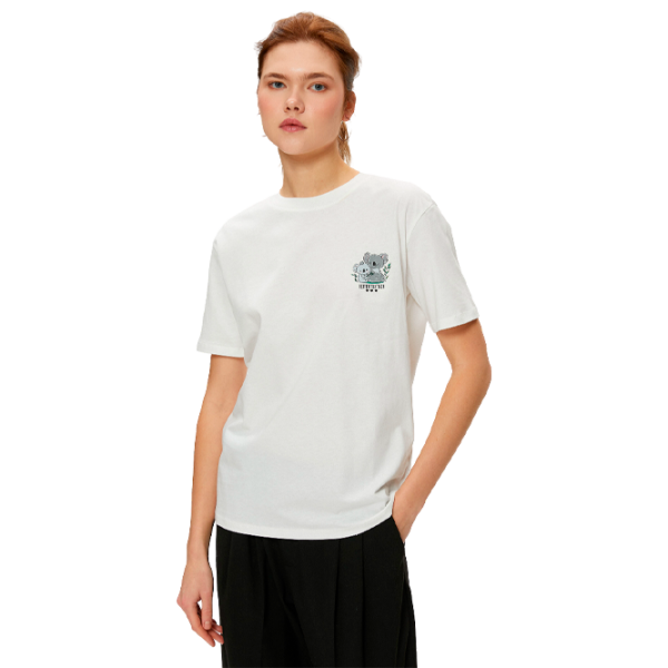 Tricou pentru femei Koton 4SAL10613IK 100% bumbac/ White photo 1 Tricou pentru femei Koton 4SAL10613IK 100% bumbac/ White photo 1