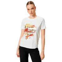 Tricou pentru femei Koton 4SAK50166EK 100% bumbac/ White