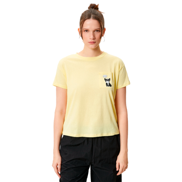 Tricou pentru femei Koton 4SAL10143IK 100% bumbac/ Yellow photo 1