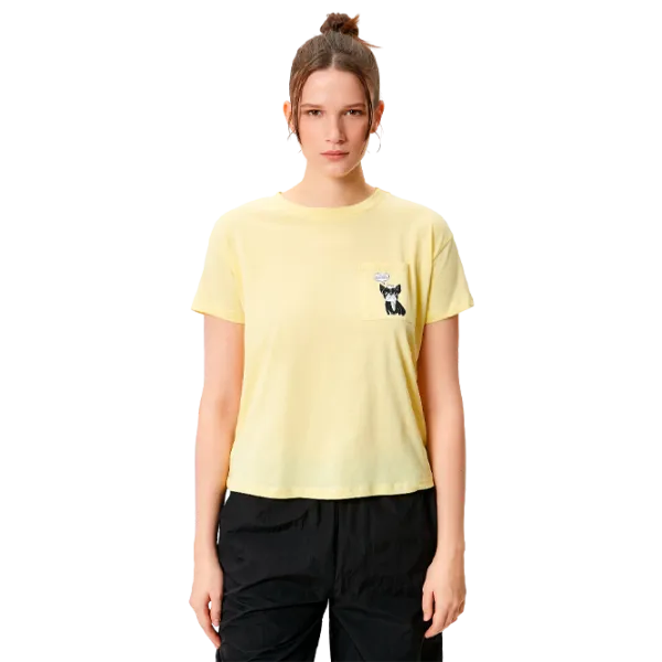 Футболка для женщин Koton 4SAL10143IK 100% хлопок/ Желтый photo 1