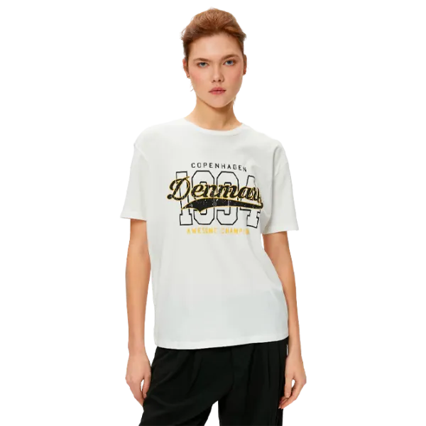 Tricou pentru femei Koton 4SAL10559IK 100% bumbac/ White photo 1