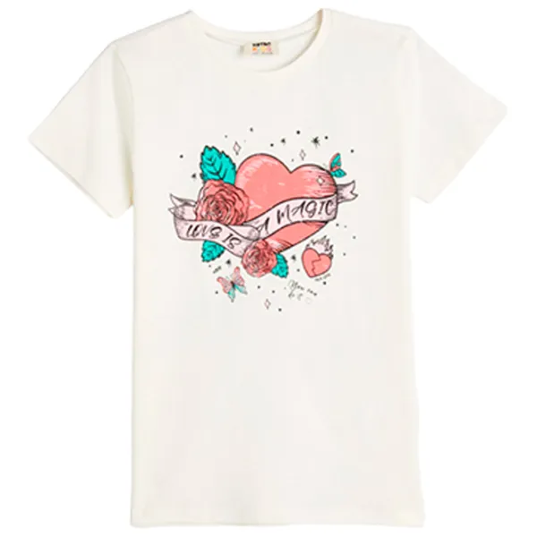 Tricou pentru fete Koton 4SKG10127AK 122 - 128 cm / Beige photo 1 Tricou pentru fete Koton 4SKG10127AK 122 - 128 cm / Beige photo 1