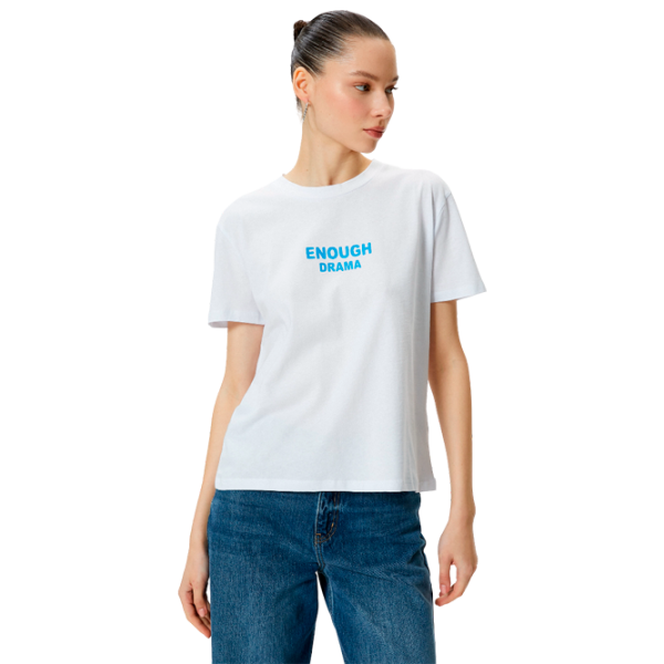 Футболка для женщин Koton 4SAL10208IK 100% хлопок/ Белый photo 1