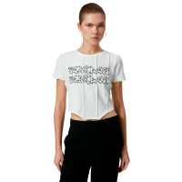 Tricou pentru femei Koton 4SAL10138IK 100% bumbac/ White