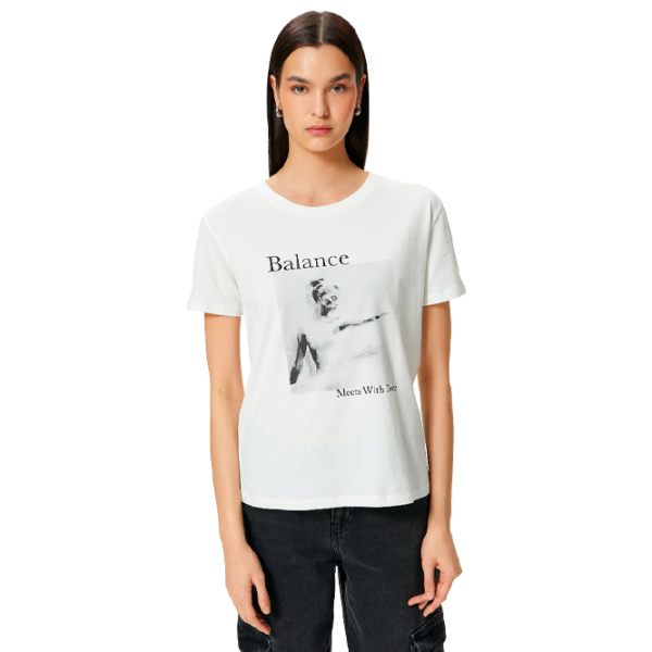 Tricou pentru femei Koton 4SAK50394EK 100% bumbac/ White photo 1