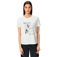 Tricou pentru femei Koton 4SAK50394EK 100% bumbac/ White