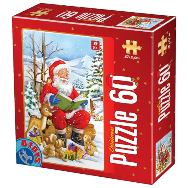 Пазл 2D D-TOYS Дед Мороз читает сказки 5+/ Количество деталей: 60 photo 1