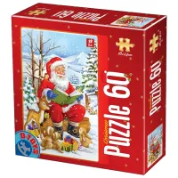 Пазл 2D D-TOYS Дед Мороз читает сказки 5+/ Количество деталей: 60