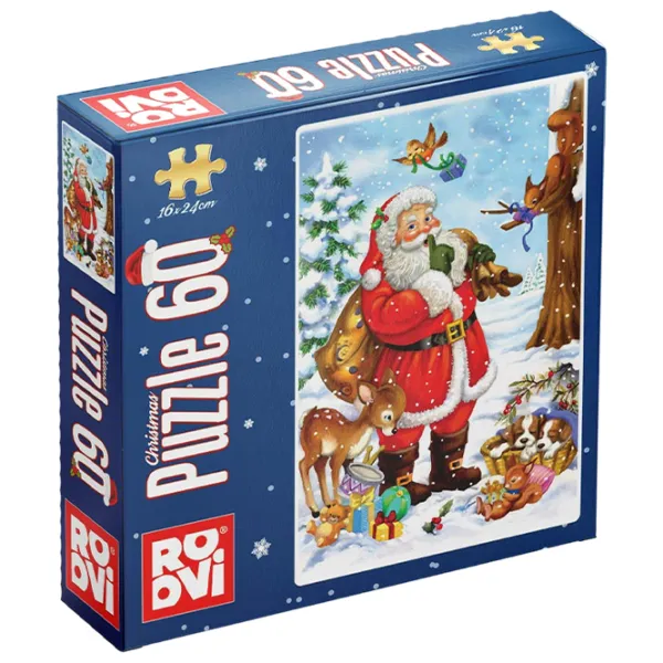 Пазл 2D D-TOYS Дед Мороз и животные 5+/ Количество деталей: 60 photo 1