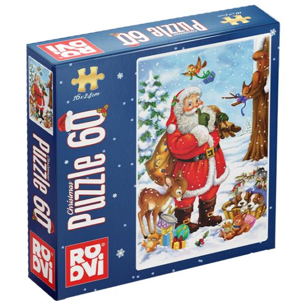 Пазл 2D D-TOYS Дед Мороз и животные 5+/ Количество деталей: 60 photo 1