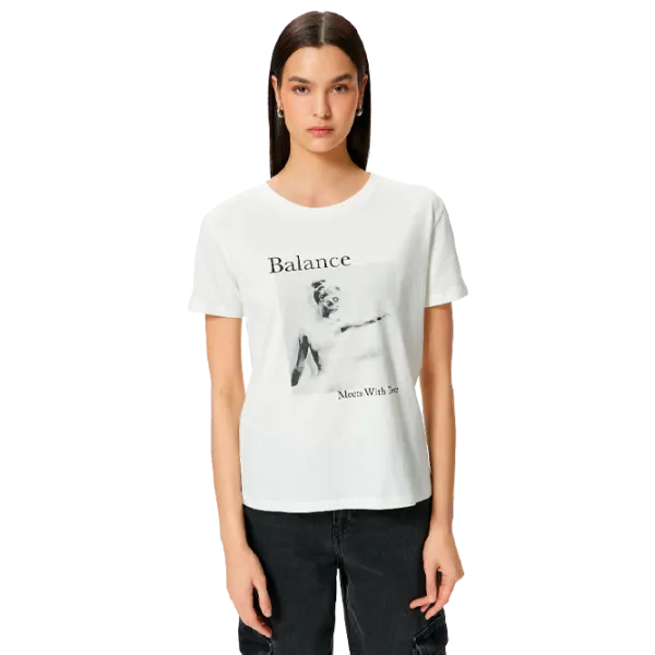 Tricou pentru femei Koton 4SAK50394EK 100% bumbac/ White photo 1