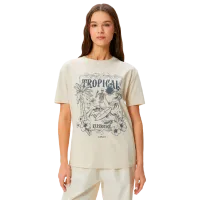 Tricou pentru femei Koton 4SAL10052IK 100% bumbac/ Beige