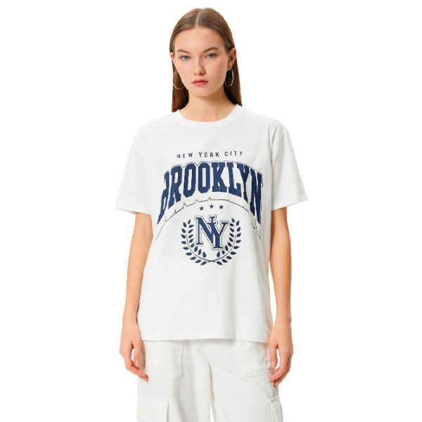 Футболка для женщин Koton 4SAL10037IK 100% хлопок/ Белый photo 1