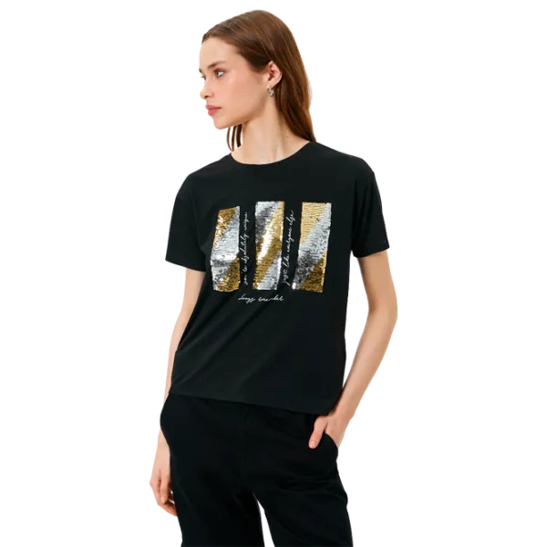 Tricou pentru femei Koton 4SAK50107EK 35% viscoză/ Black photo 1