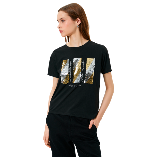 Tricou pentru femei Koton 4SAK50107EK 35% viscoză/ Black photo 1