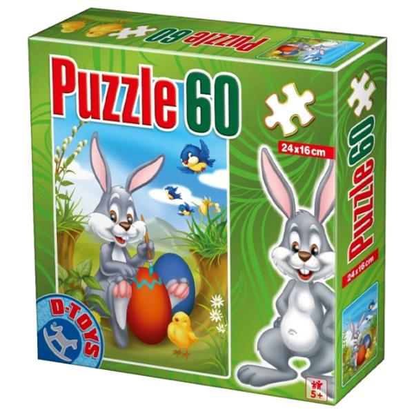Пазл 2D D-TOYS Пасхальный кролик 5+/ Количество деталей: 60 photo 1
