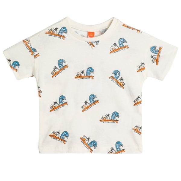 Tricou pentru băieți Koton 4SMB10148TK 104/ Ecru photo 1