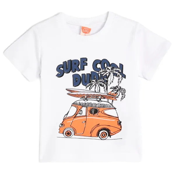 Tricou pentru băieți Koton 4SMB10035TK 110/ White photo 1