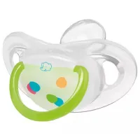 Соска ортодонтическая Bebe Confort Natural Physio Night 30000901 Унисекс/ 6 месяцев -/ Силикон/ Белый