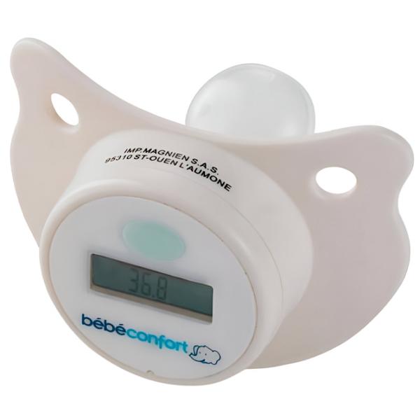 Пустышка с термометром круглая Bebe Confort 32000140 Унисекс/ 0 месяцев - 3 года/ Силикон/ Белый photo 1