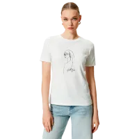 Tricou pentru femei Koton 4SAK50396EK 100% bumbac/ White