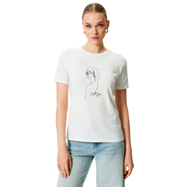 Tricou pentru femei Koton 4SAK50396EK 100% bumbac/ White photo 1