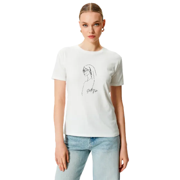 Tricou pentru femei Koton 4SAK50396EK 100% bumbac/ White photo 1