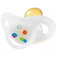 Suzetă cu tetina ortodontică Bebe Confort Natural Physio Night 30001142 Pentru fetițe/ 6 luni - 18 luni/ Latex/ White