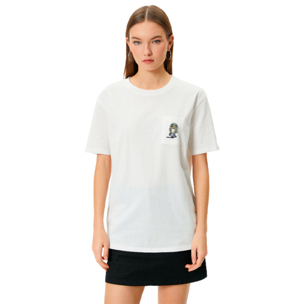 Футболка для женщин Koton 4SAL10082IK 100% хлопок/ Белый photo 1