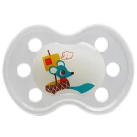 Suzetă cu tetina ortodontică Bebe Confort 30001137 Unisex/ 0 luni - 12 luni/ Silicon/ White